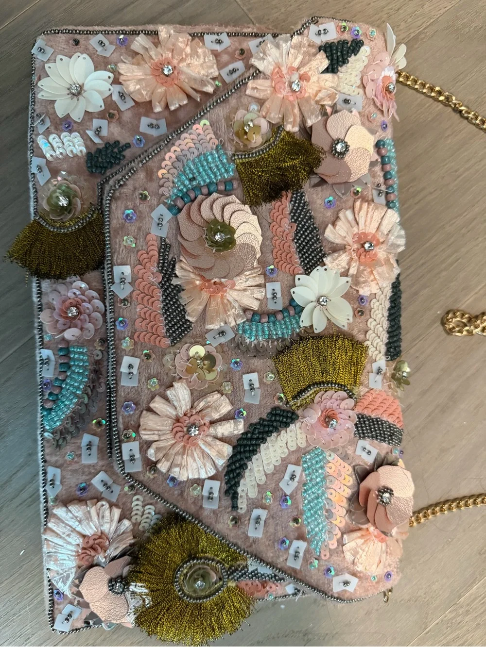 Lulus Perfectly Vibrant Mauve Pink Velvet Beaded Clutch